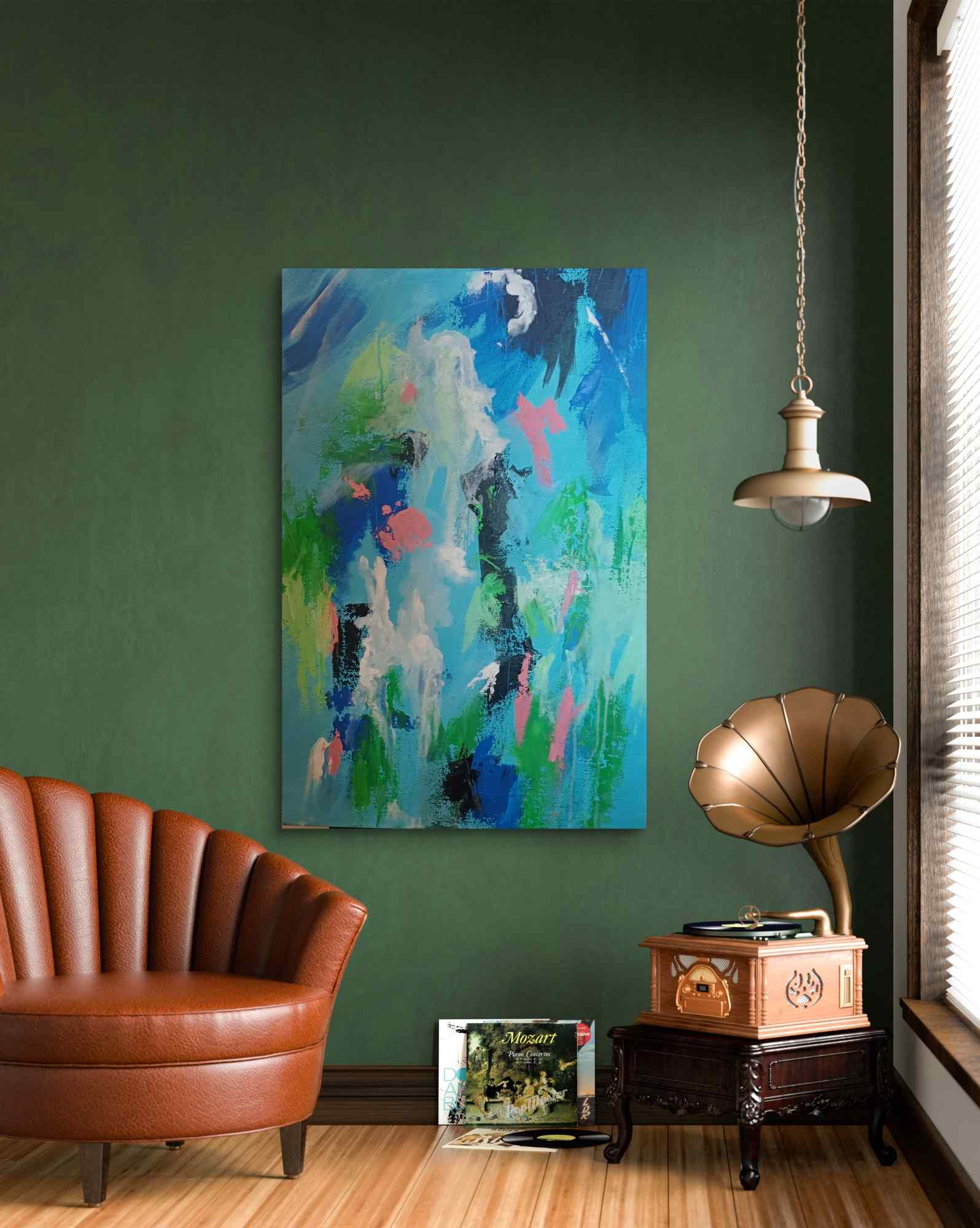 Reflections of water, Acrylic, Modern, Abstract, Home decor, Wall decor, Artwork, Handpainted, Art, Painting, VistaPallette