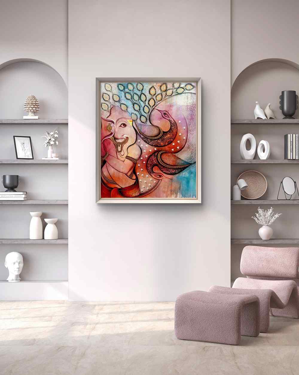 GANESHA, Modern, Religious, Home decore, Wall decore, Artwork, Handpainted, Art, Painting, VistaPallett