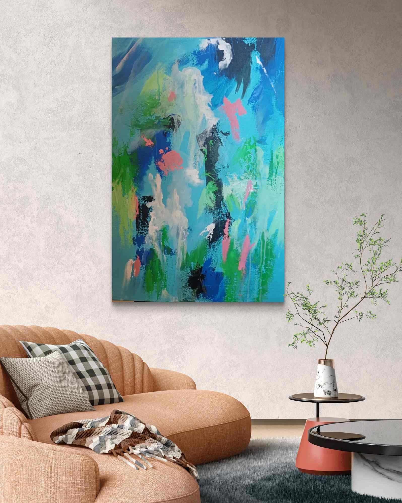 Reflections of water, Acrylic, Modern, Abstract, Home decor, Wall decor, Artwork, Handpainted, Art, Painting, VistaPallette