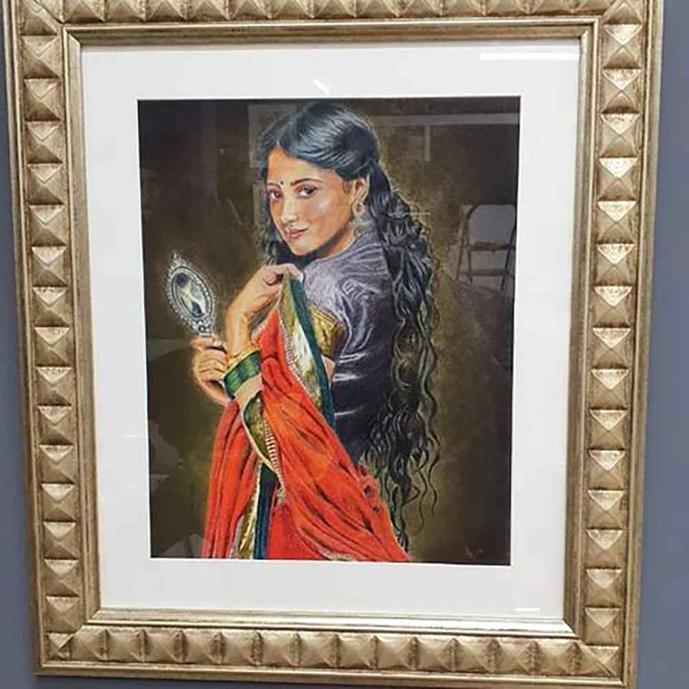 Adaah, Pencil color painting, Realistic, Home decor, Wall decor, Artwork, Handpainted, Art, Painting, VistaPallette