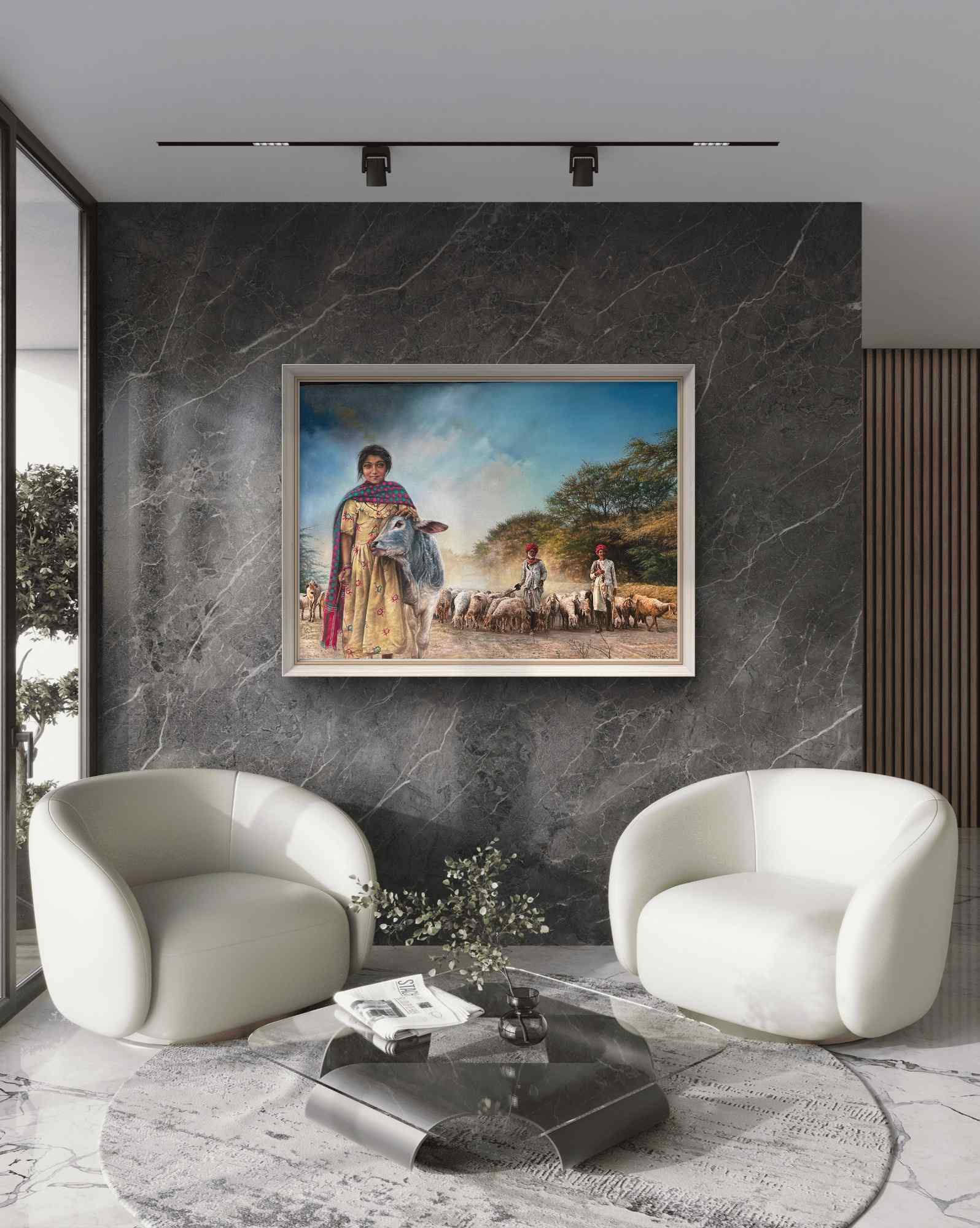 Way to education, Oil Painting, Realistic, Home decor, Wall decor, Artwork, Handpainted, Art, Painting, VistaPallette