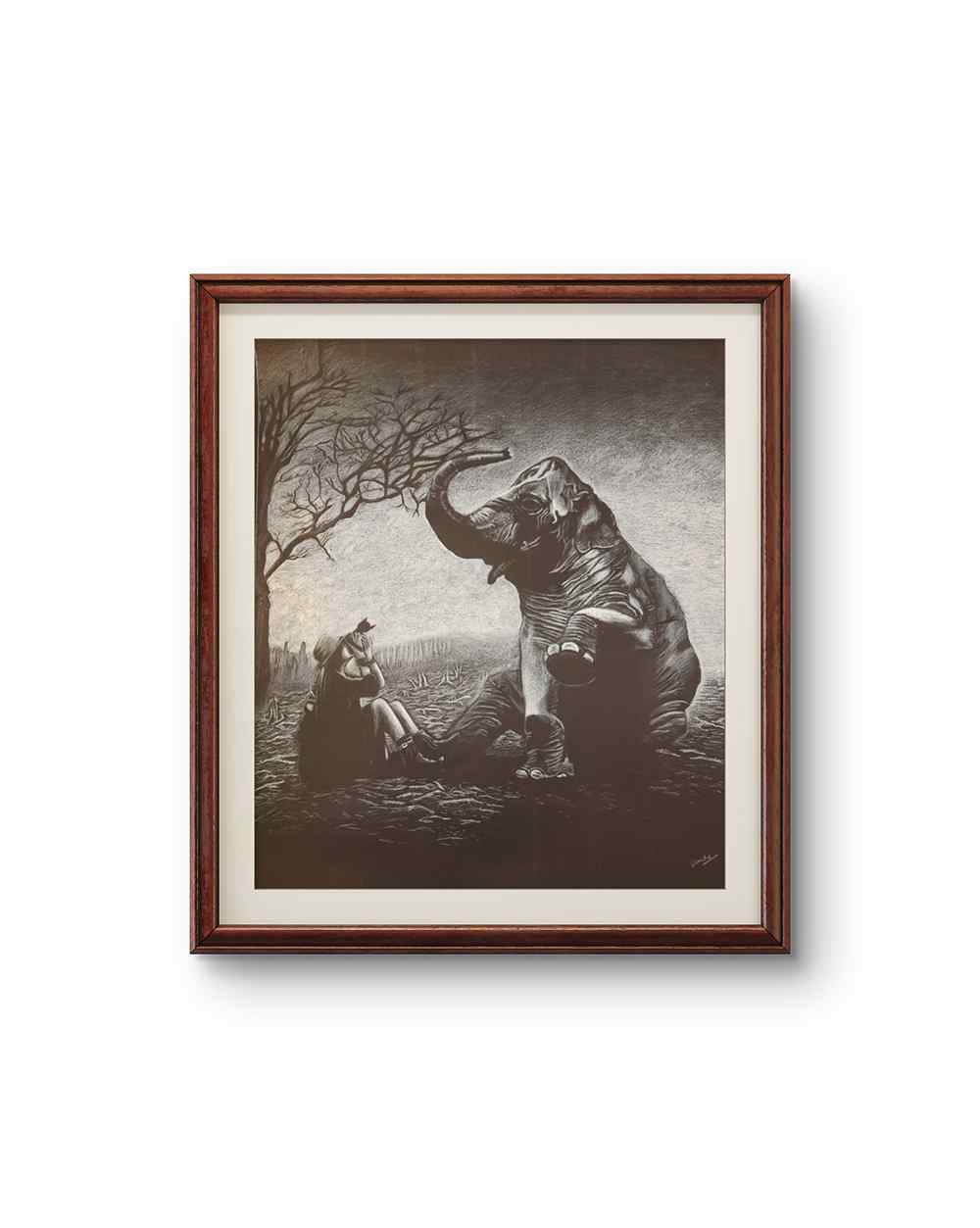 Enchanted Encounter, Pencil painting, Realistic, Nature, Home decore, Wall decore, Artwork, Handpainted, Art, Painting, VistaPallett