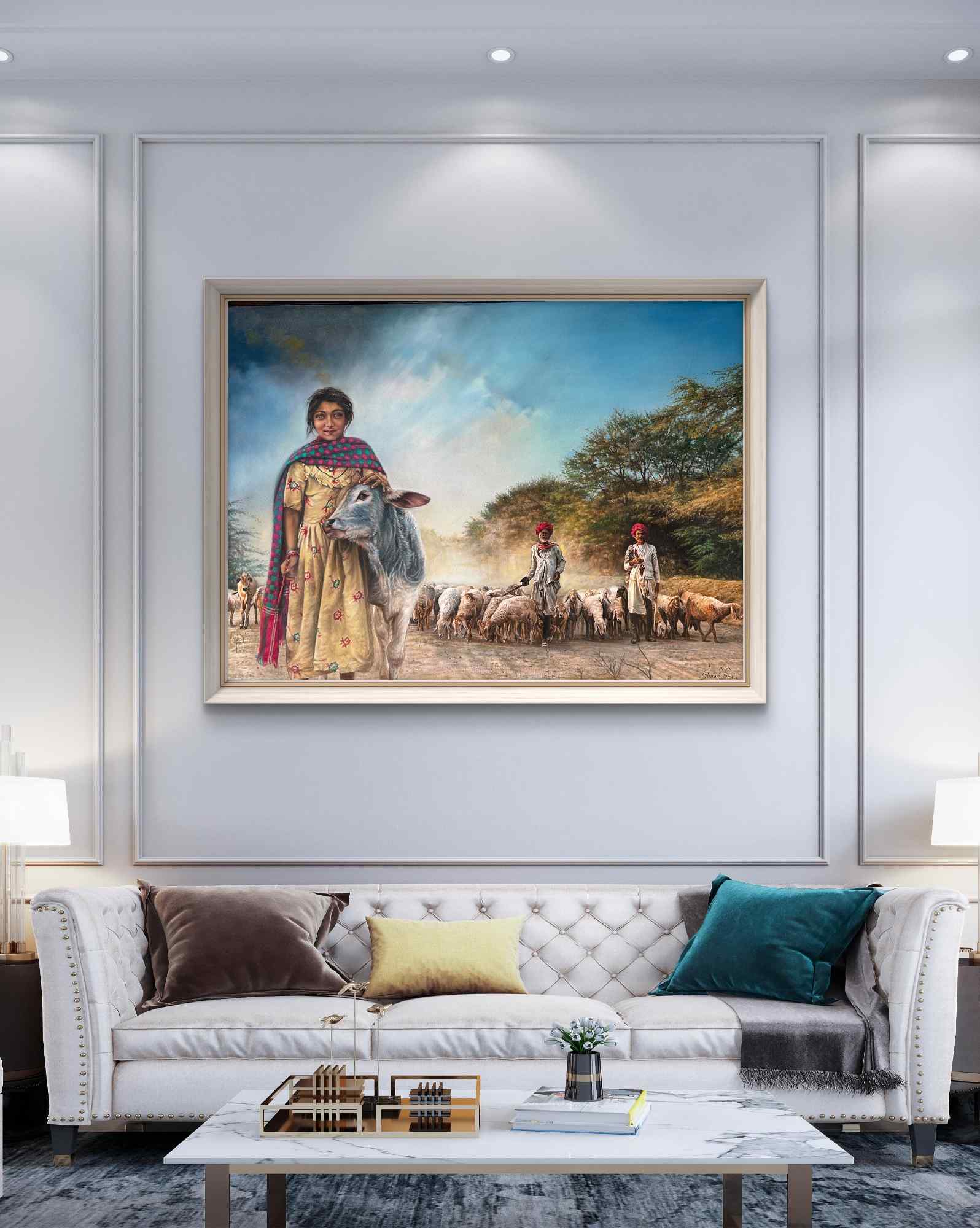 Way to education, Oil Painting, Realistic, Home decor, Wall decor, Artwork, Handpainted, Art, Painting, VistaPallette