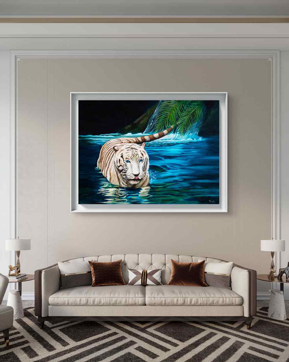 Majestic Waters, Handpainted, Art, Painting, Contemporary, Realistic, Nature, Acrylic art, Acrylic painting