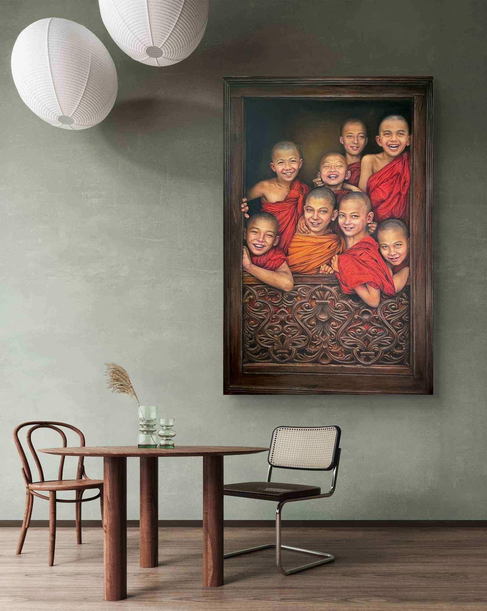 Reciprocating Smile, Oil Painting, Realistic, Religious, Home decor, Wall decor, Artwork, Handpainted, Art, Painting, VistaPallette