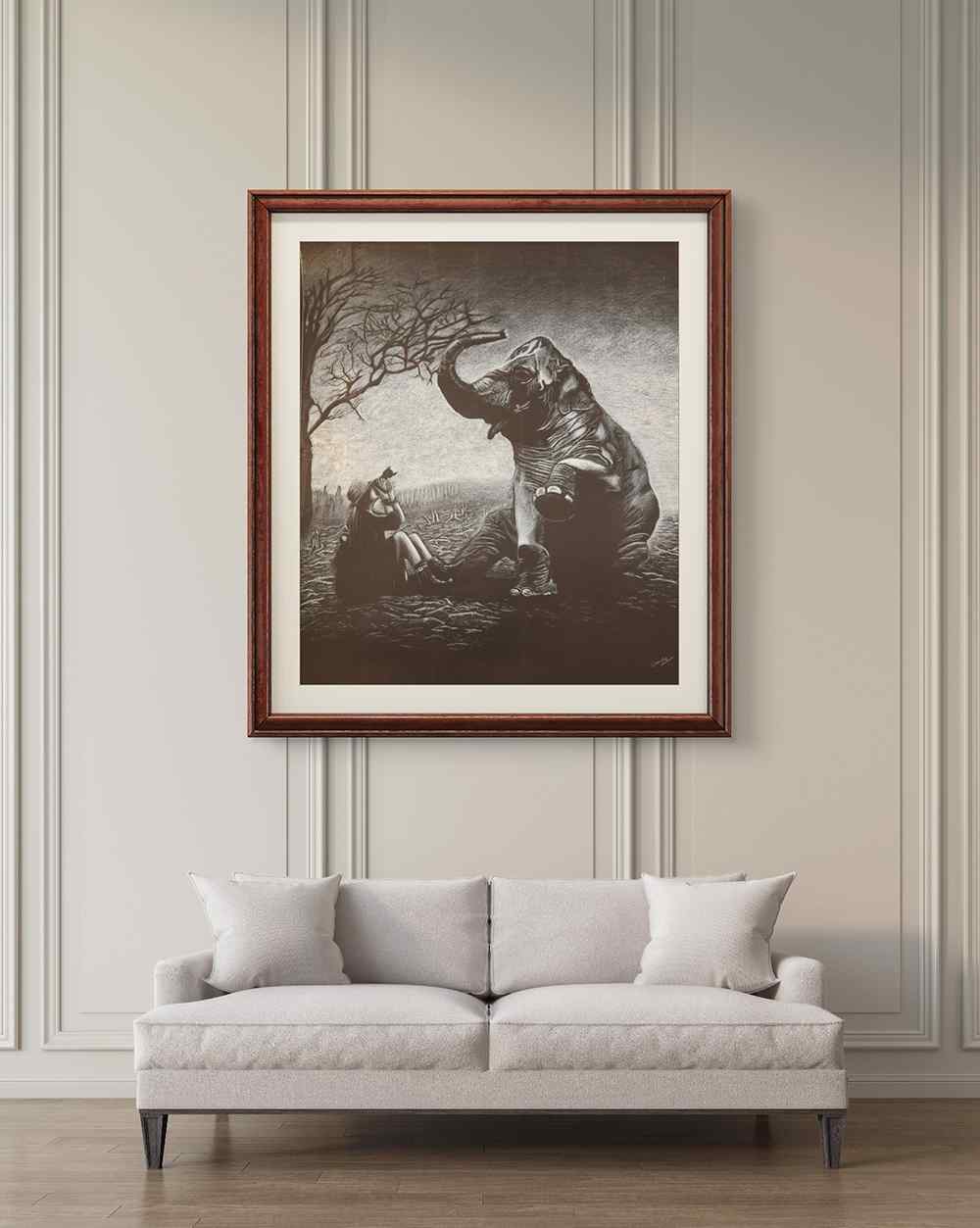 Enchanted Encounter, Pencil painting, Realistic, Nature, Home decore, Wall decore, Artwork, Handpainted, Art, Painting, VistaPallett