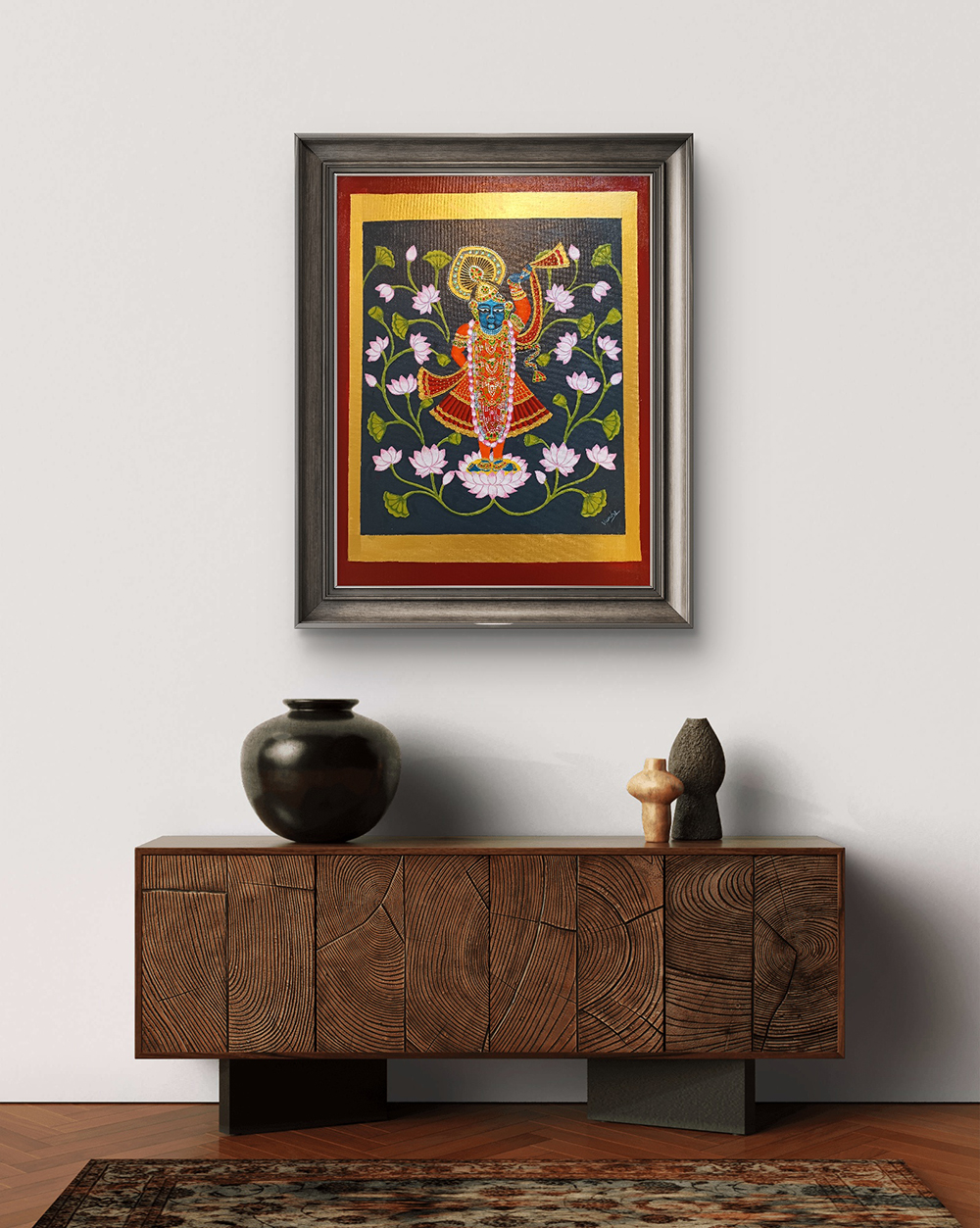 Shree Nath Ji Divine Abode, Acrylic, Religious, Home decor, Wall decor, Artwork, Handpainted, Art, Painting, VistaPallett