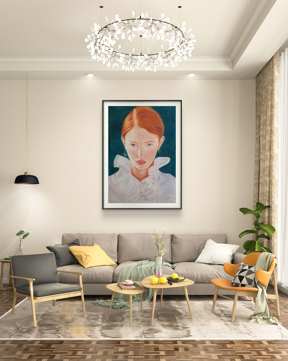 Urban Lady, Realistic, Home decore, Wall decore, Artwork, Handpainted, Art, Painting, VistaPallette