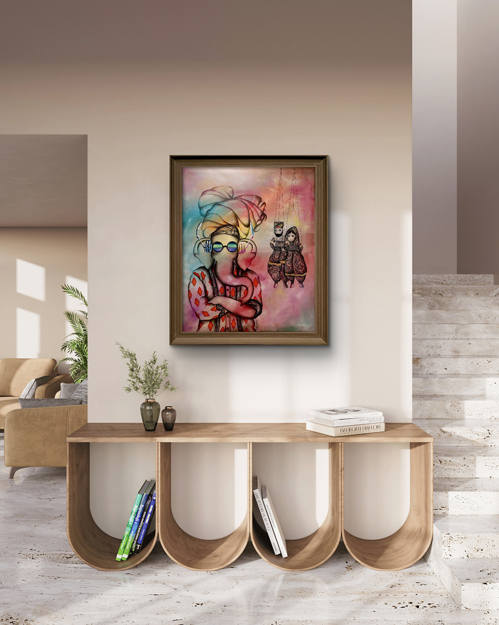 CHILDHOOD, Mixed media, Modern Abstract, Religious, Home decore, Wall decore, Artwork, Handpainted, Art, Painting, VistaPallett