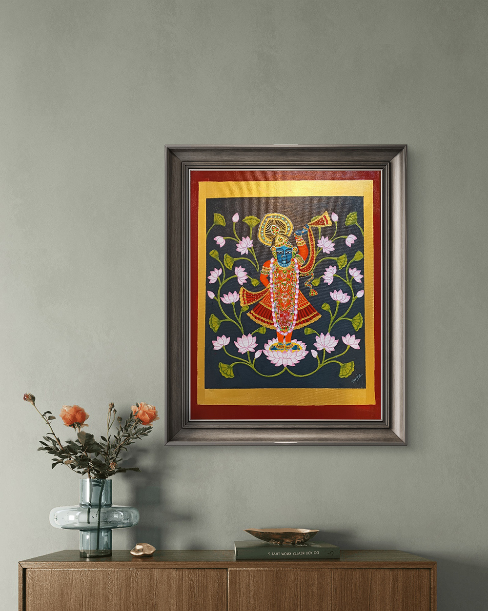 Shree Nath Ji Divine Abode, Acrylic, Religious, Home decor, Wall decor, Artwork, Handpainted, Art, Painting, VistaPallett
