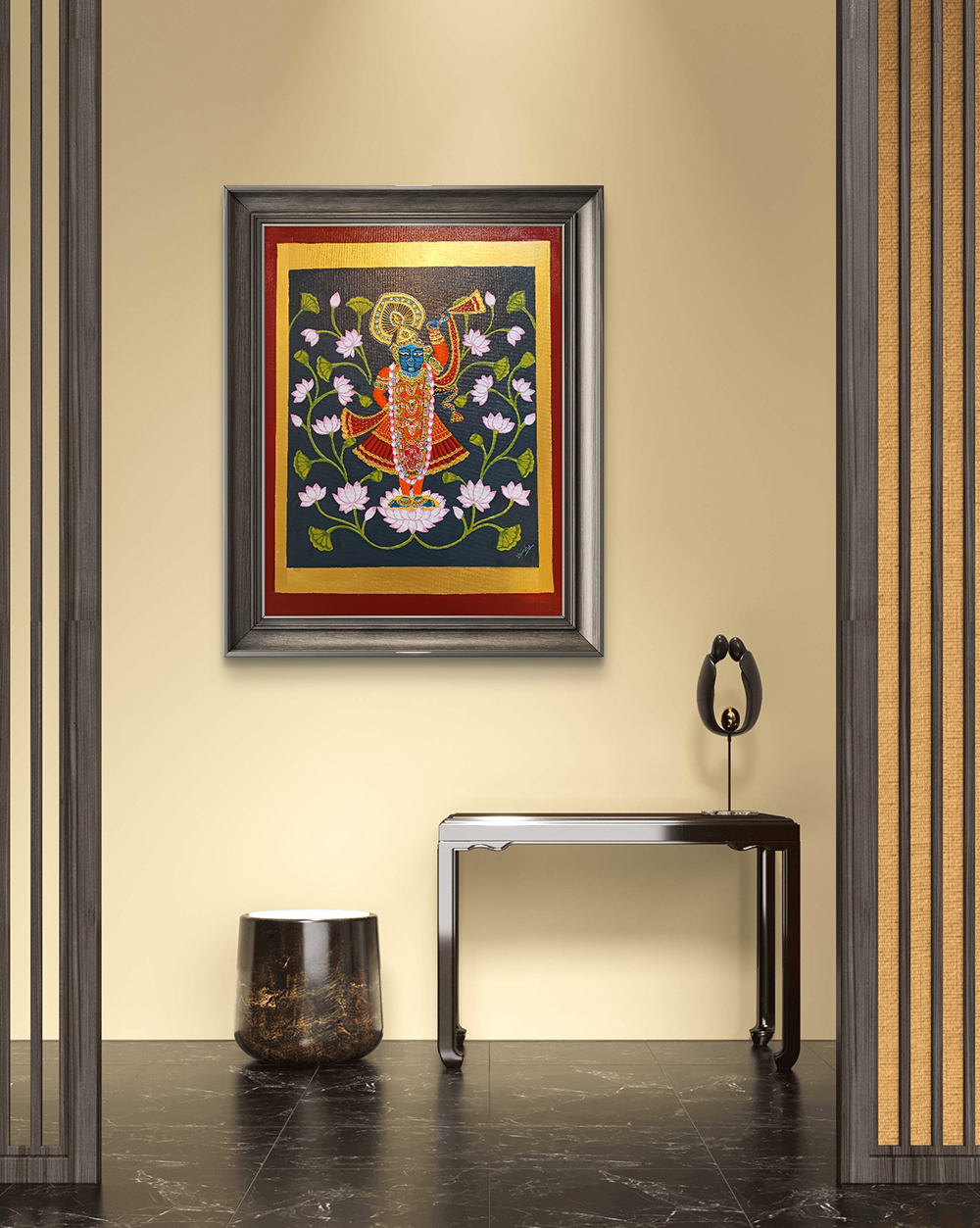Shree Nath Ji Divine Abode, Acrylic, Religious, Home decor, Wall decor, Artwork, Handpainted, Art, Painting, VistaPallett