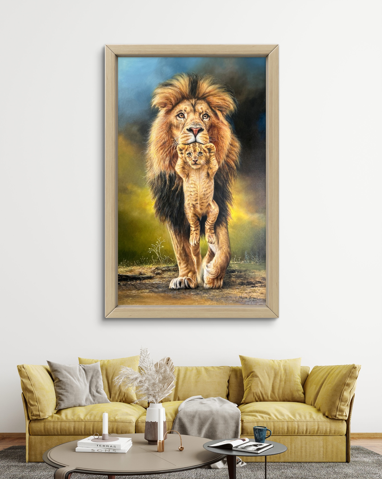 Cub Protectors, Oil Painting, Home decor, Wall decor, Artwork, Handpainted, Art, Painting, VistaPallette