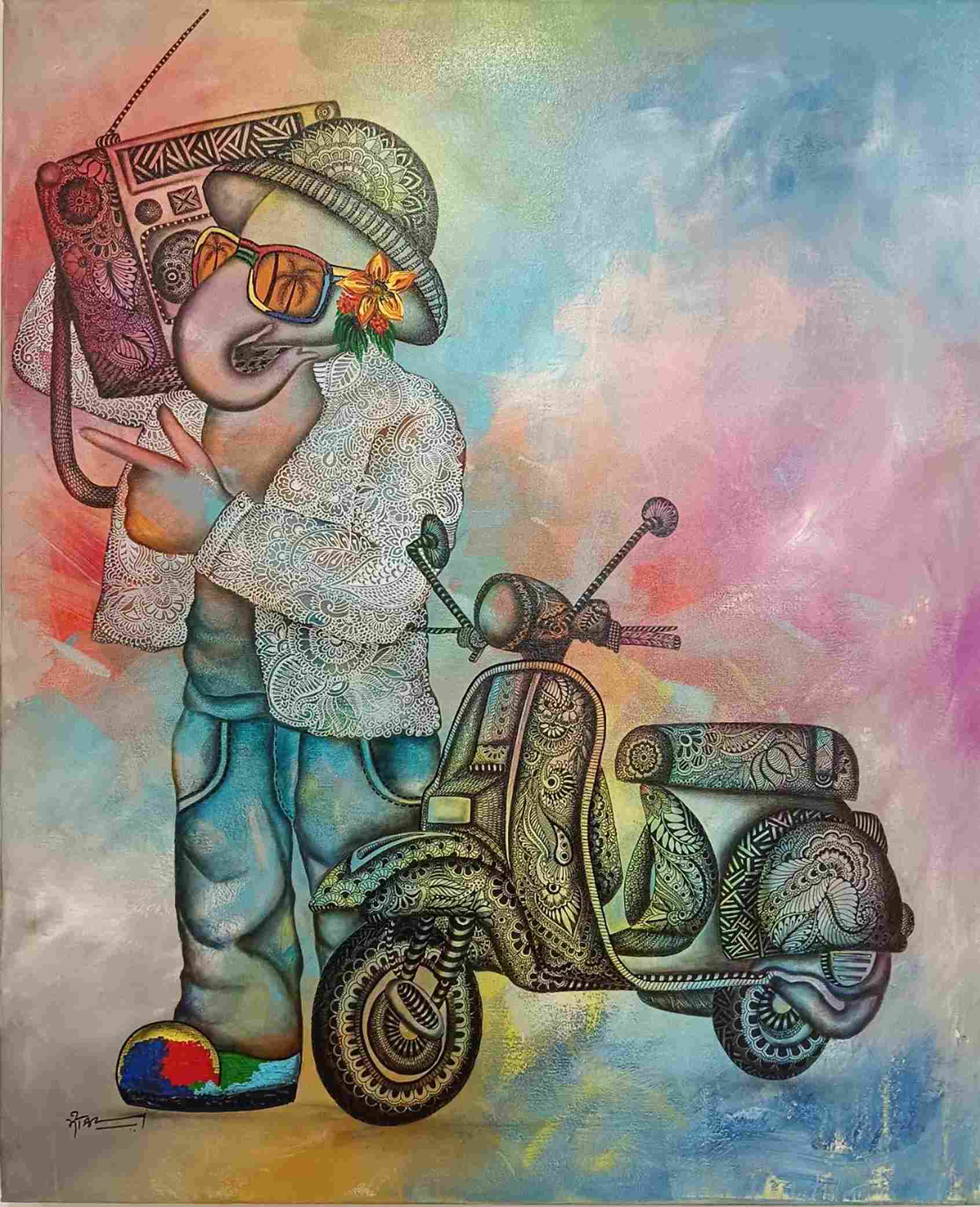 CHILDHOOD, Mixed media art, Modern, Abstract, Religious, Home decor, Wall decor, Artwork, Handpainted, Art, Painting, VistaPallette