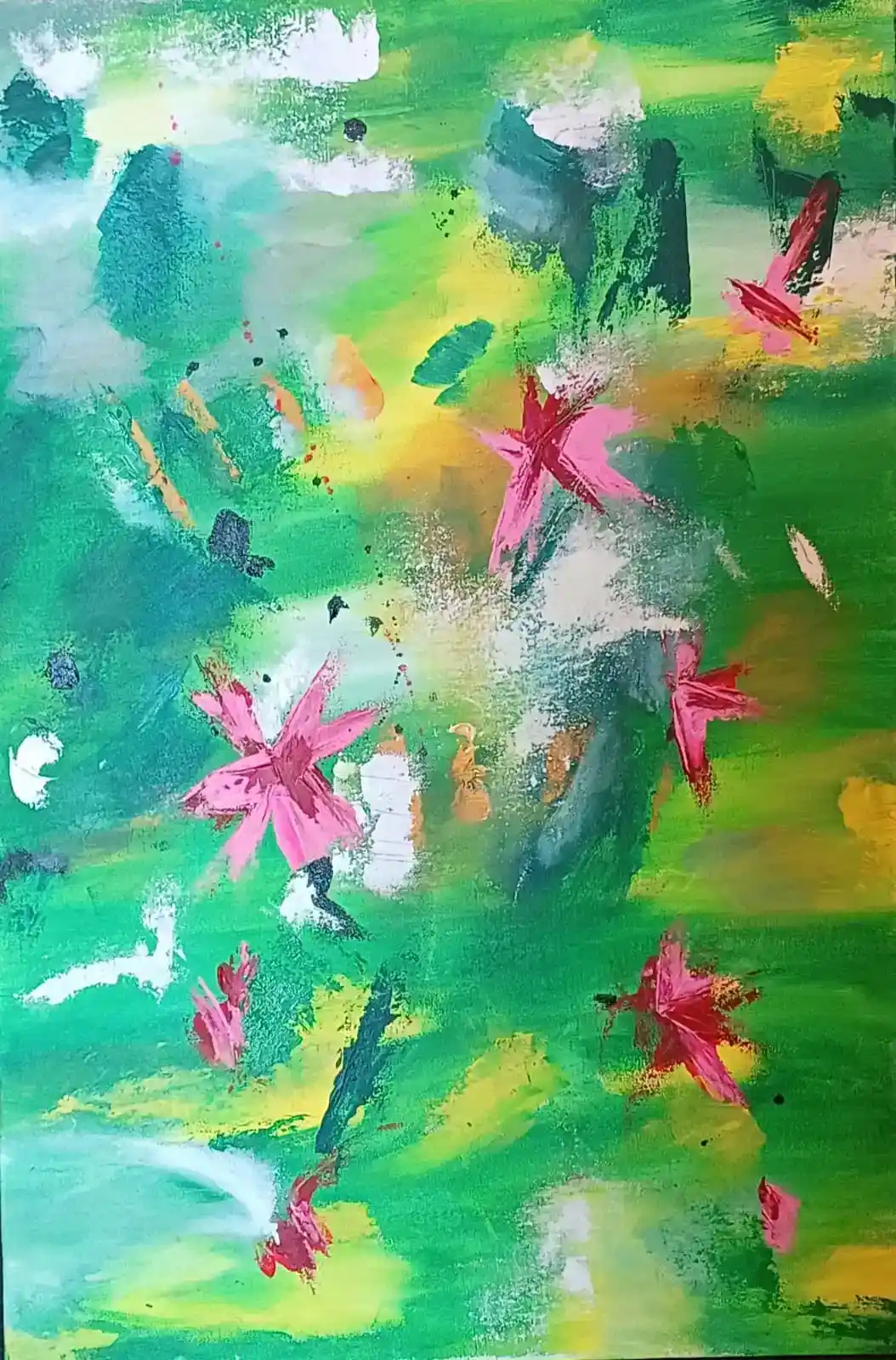 Flower Bloom, Acrylic, Modern, Abstract, Nature, Home decore, Wall decore, Artwork, Handpainted, Art, Painting, VistaPallette